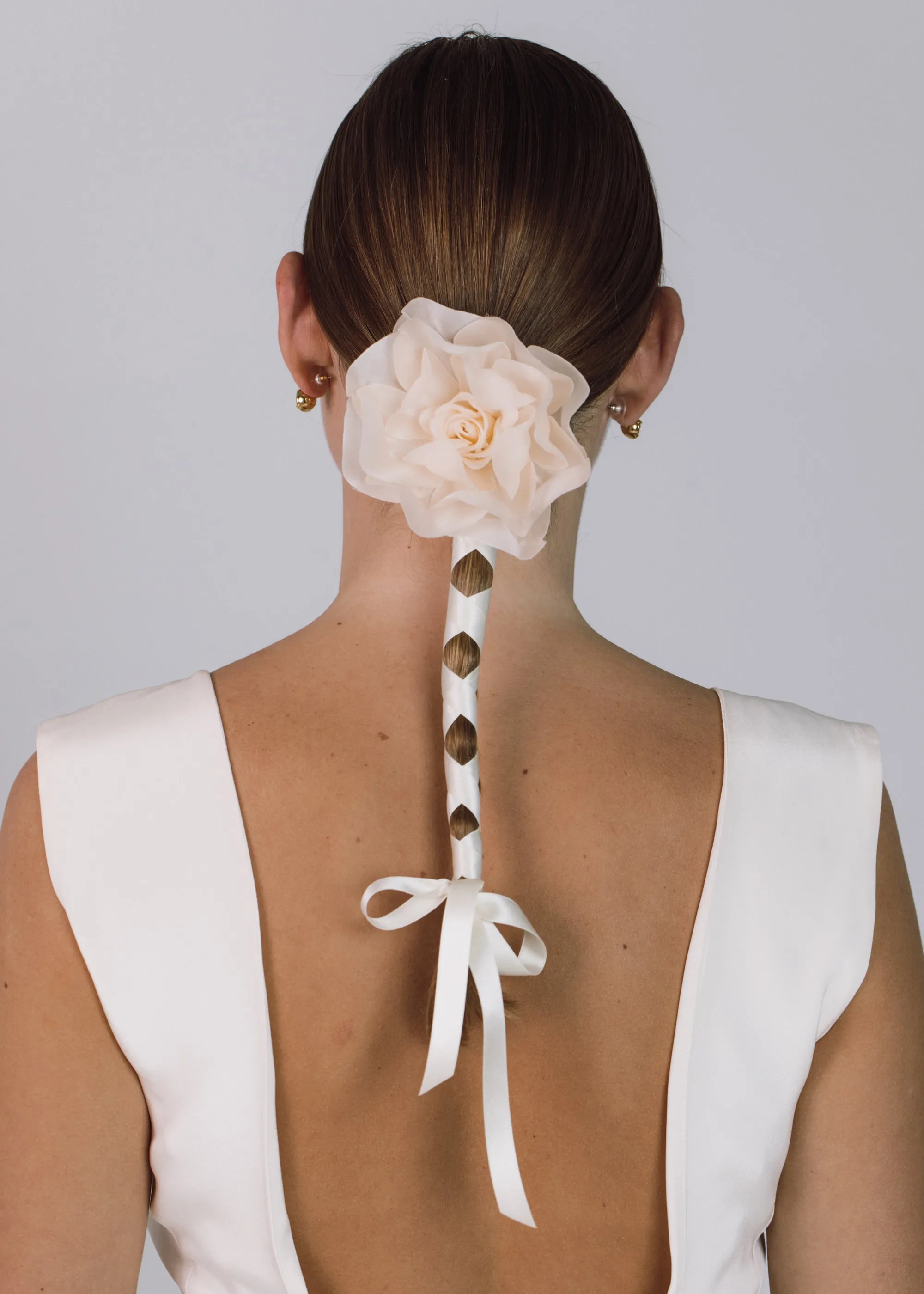 Liana Ribbon Tie -- Cream