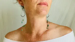 Long Turquoise Earrings. Sterling Silver.