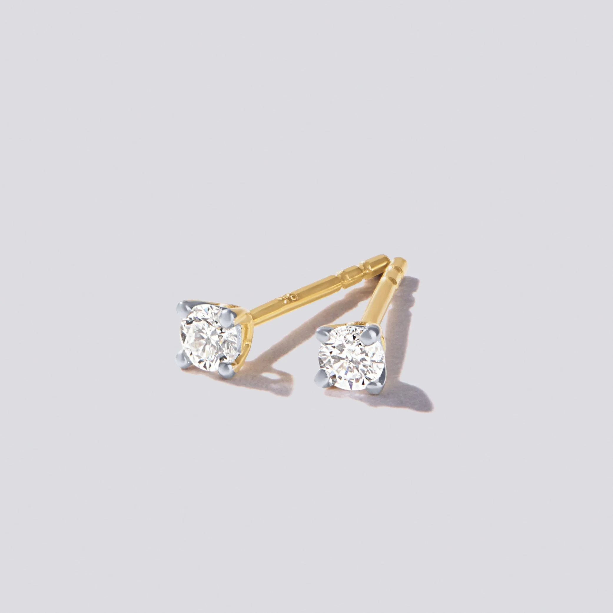 Meera Classic Stud Earrings with 0.10ct of Laboratory Grown Diamonds in 9ct Yellow Gold