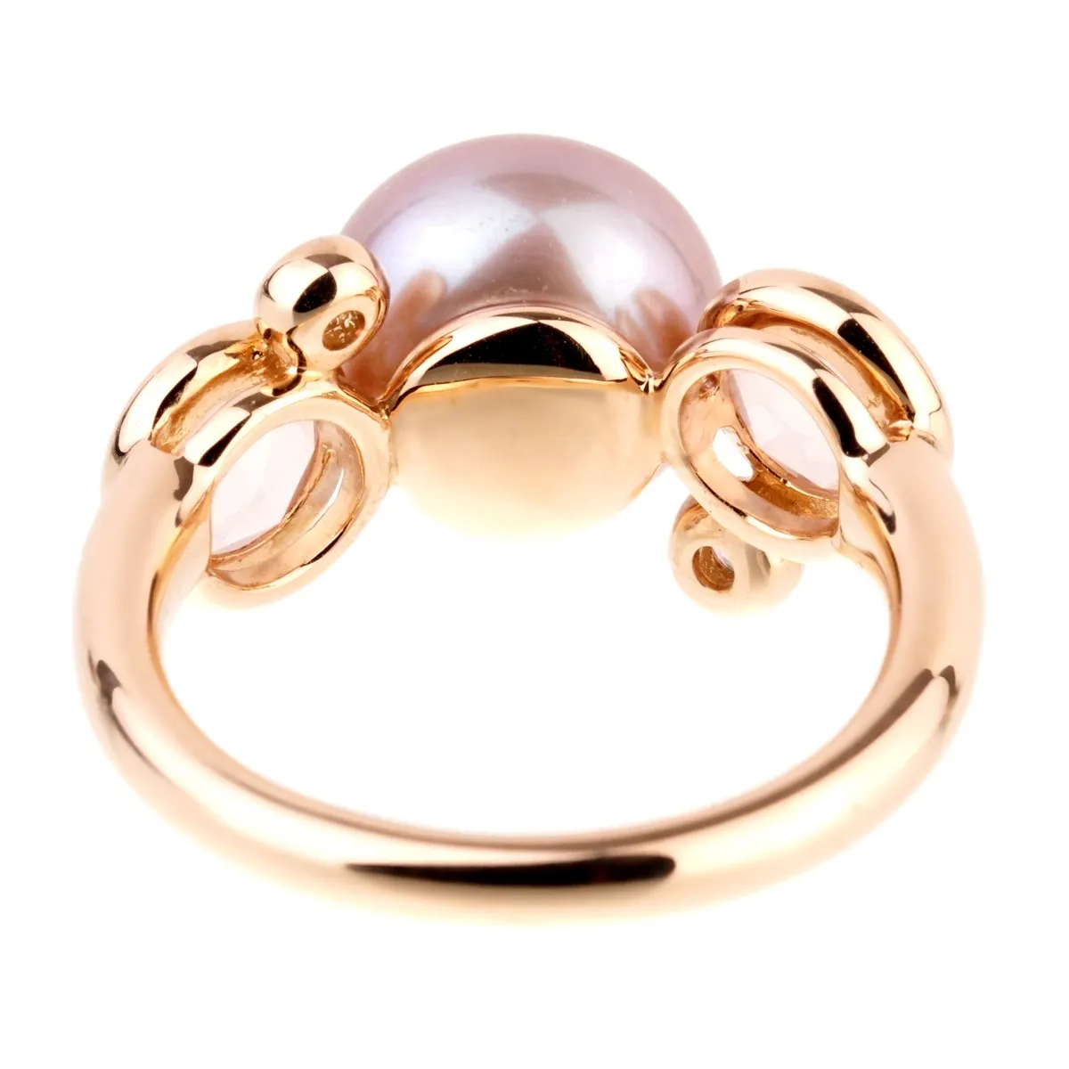 Mimi Milano Quartz Pearl Diamond Rose Gold Ring