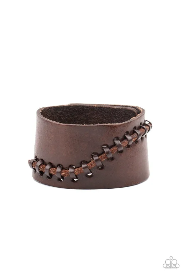 Paparazzi Bracelet ~ Every STITCH Way - Brown