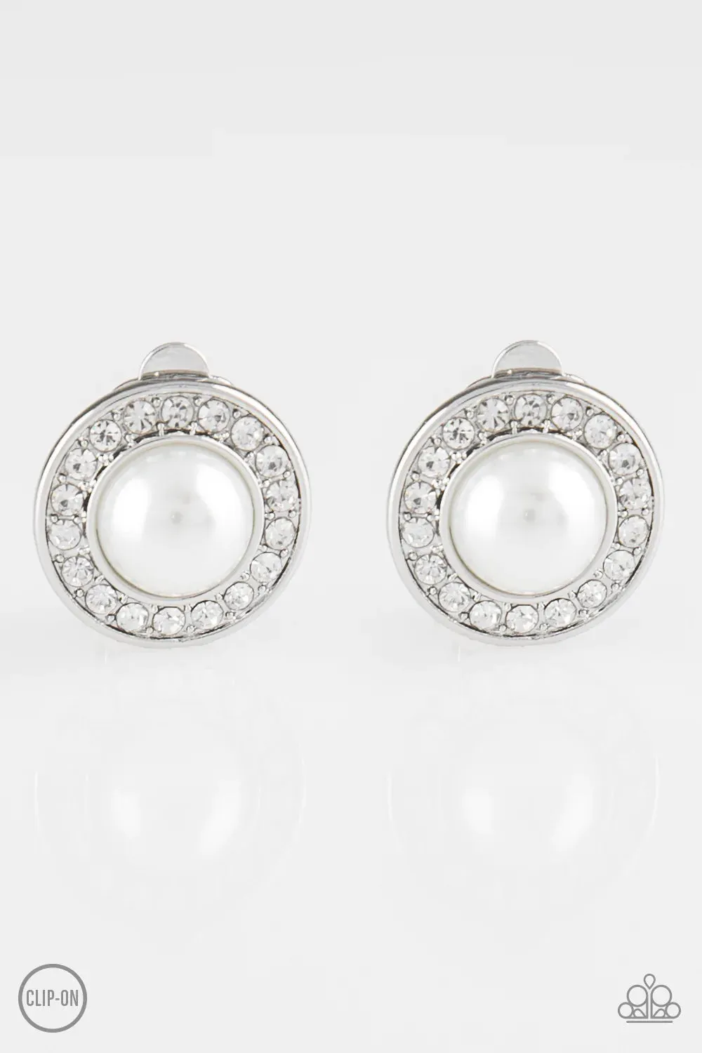 Paparazzi Earring ~ Definitely Dapper - White