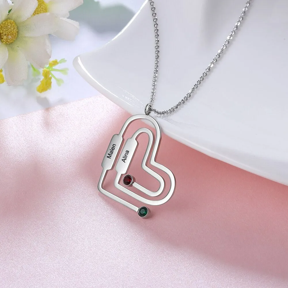 Personalized Engraved Name Paperclip Necklace