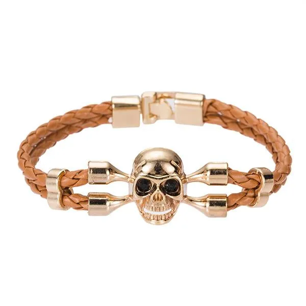 Poc Comú Premium Leather Skull Bracelet
