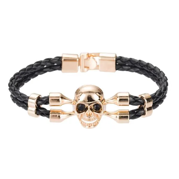 Poc Comú Premium Leather Skull Bracelet
