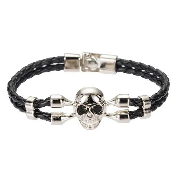 Poc Comú Premium Leather Skull Bracelet