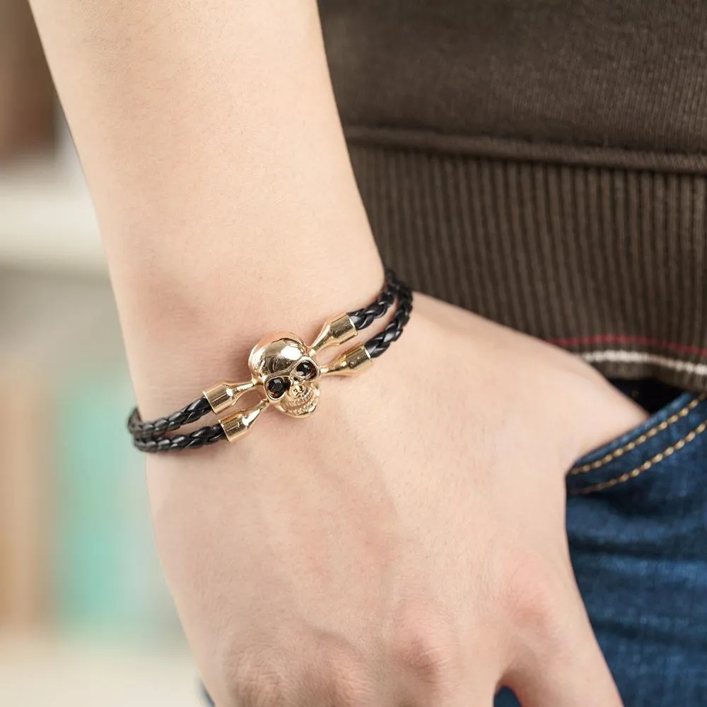 Poc Comú Premium Leather Skull Bracelet
