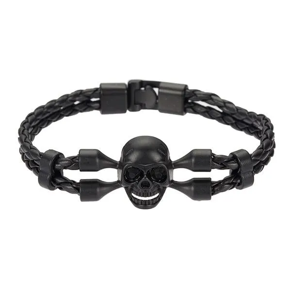 Poc Comú Premium Leather Skull Bracelet