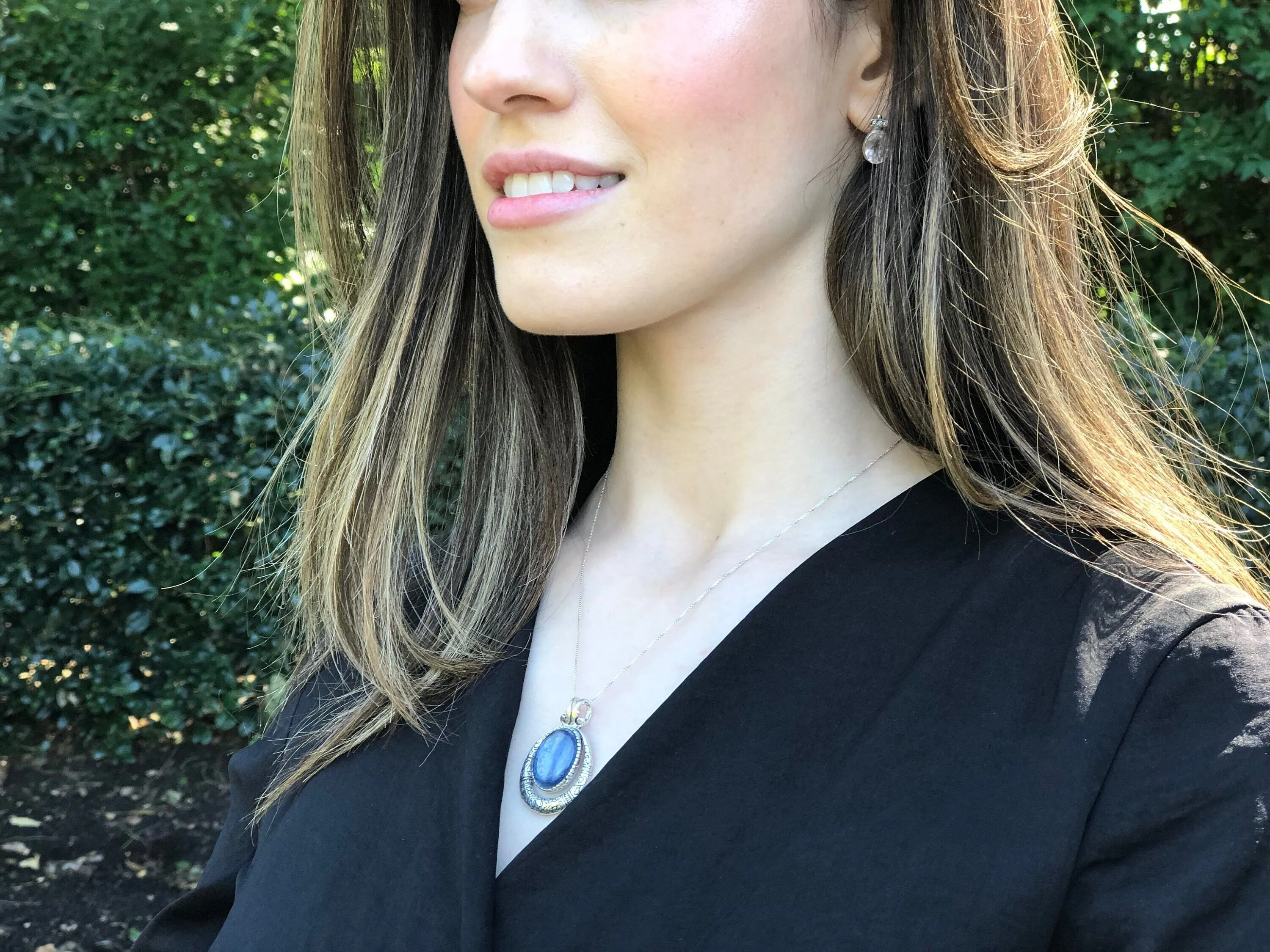 Prehnite Necklace - Egyptian Necklace - Unique Statement Pendant