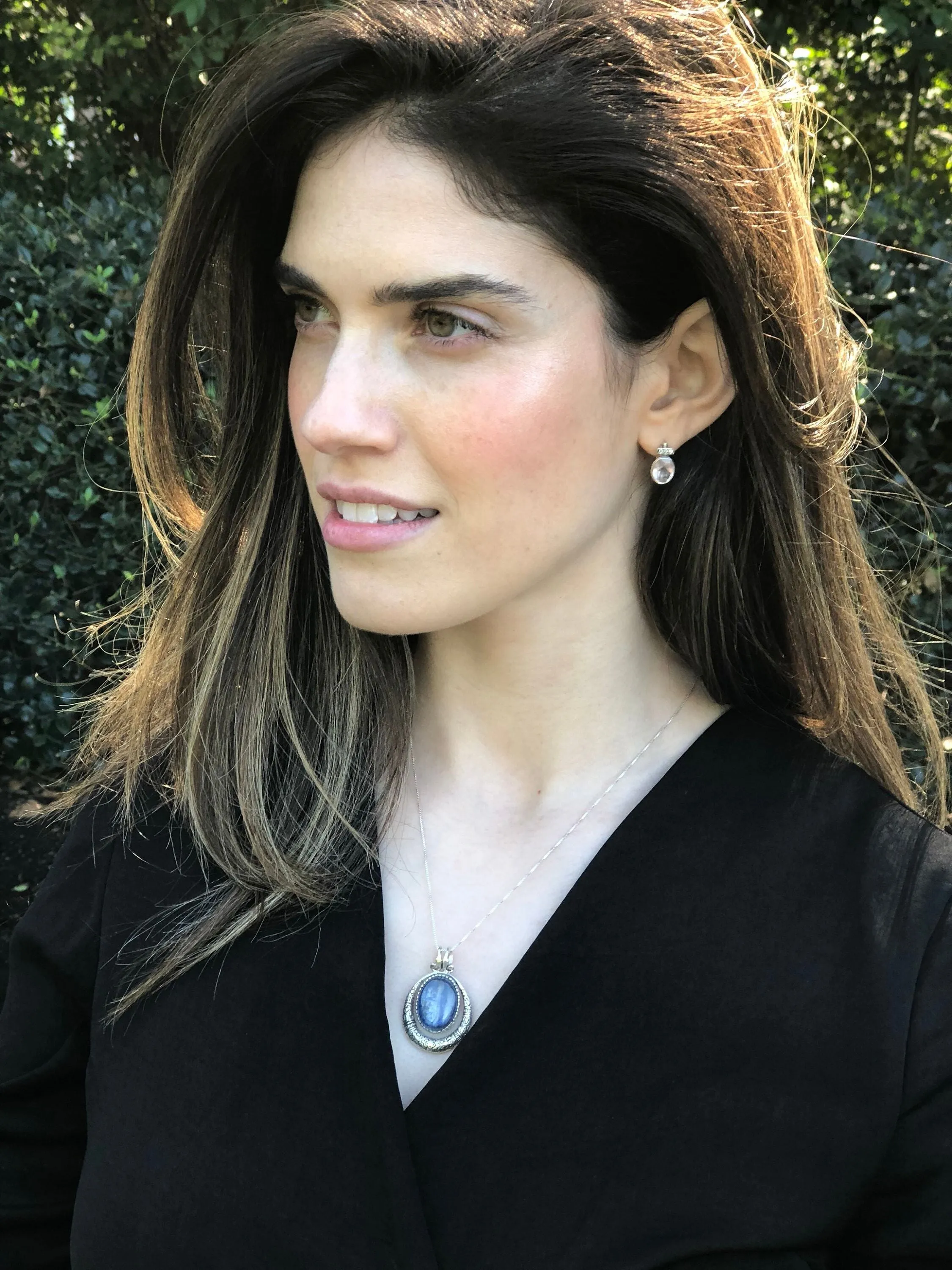 Prehnite Necklace - Egyptian Necklace - Unique Statement Pendant