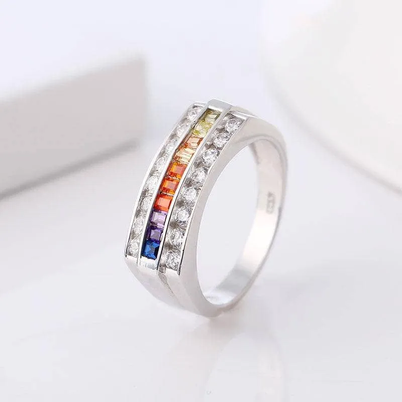 Rainbow Crystal Rings
