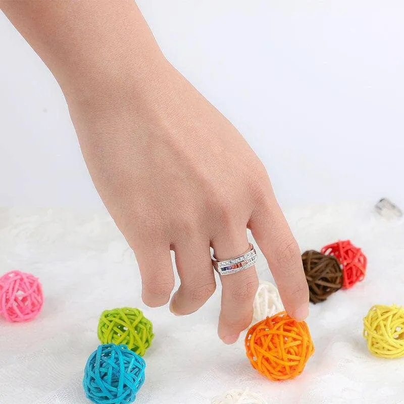 Rainbow Crystal Rings