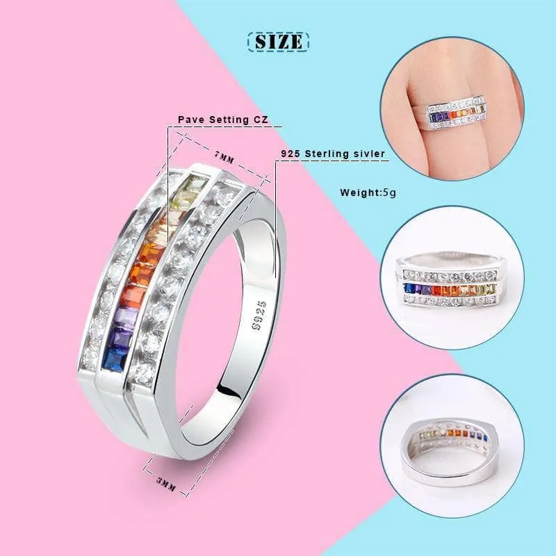 Rainbow Crystal Rings