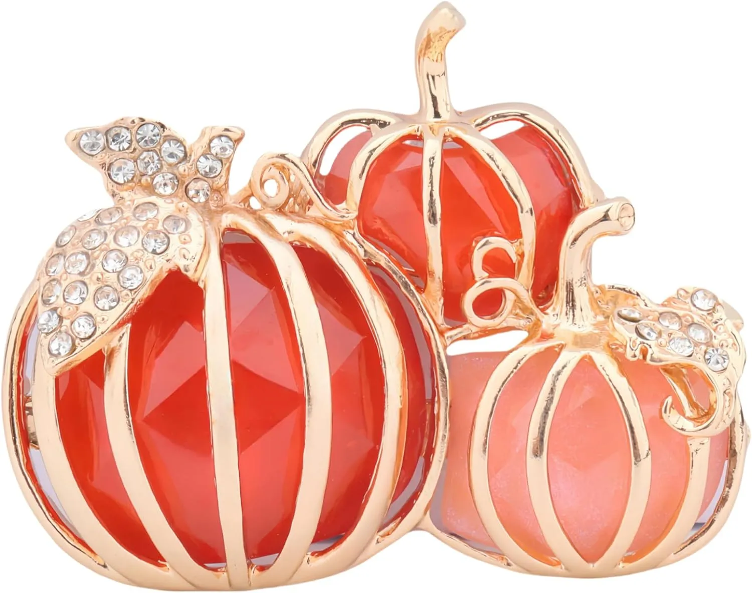 Rhinestone Fall Holiday Pumpkin Brooch Pin for Women Men Enamel Vintage Fruit Fashion Gold Plated Halloween Party Brooch Pin Clothing Accessories Holiday Jewellery Gift
