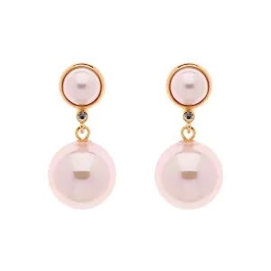 Rose Pearl Drop Clip Earrings