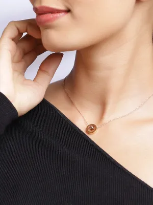 Rubans 18K Rose Gold-Plated Stainless Steel Tarnish-Free Waterproof Charm Pendant Necklace