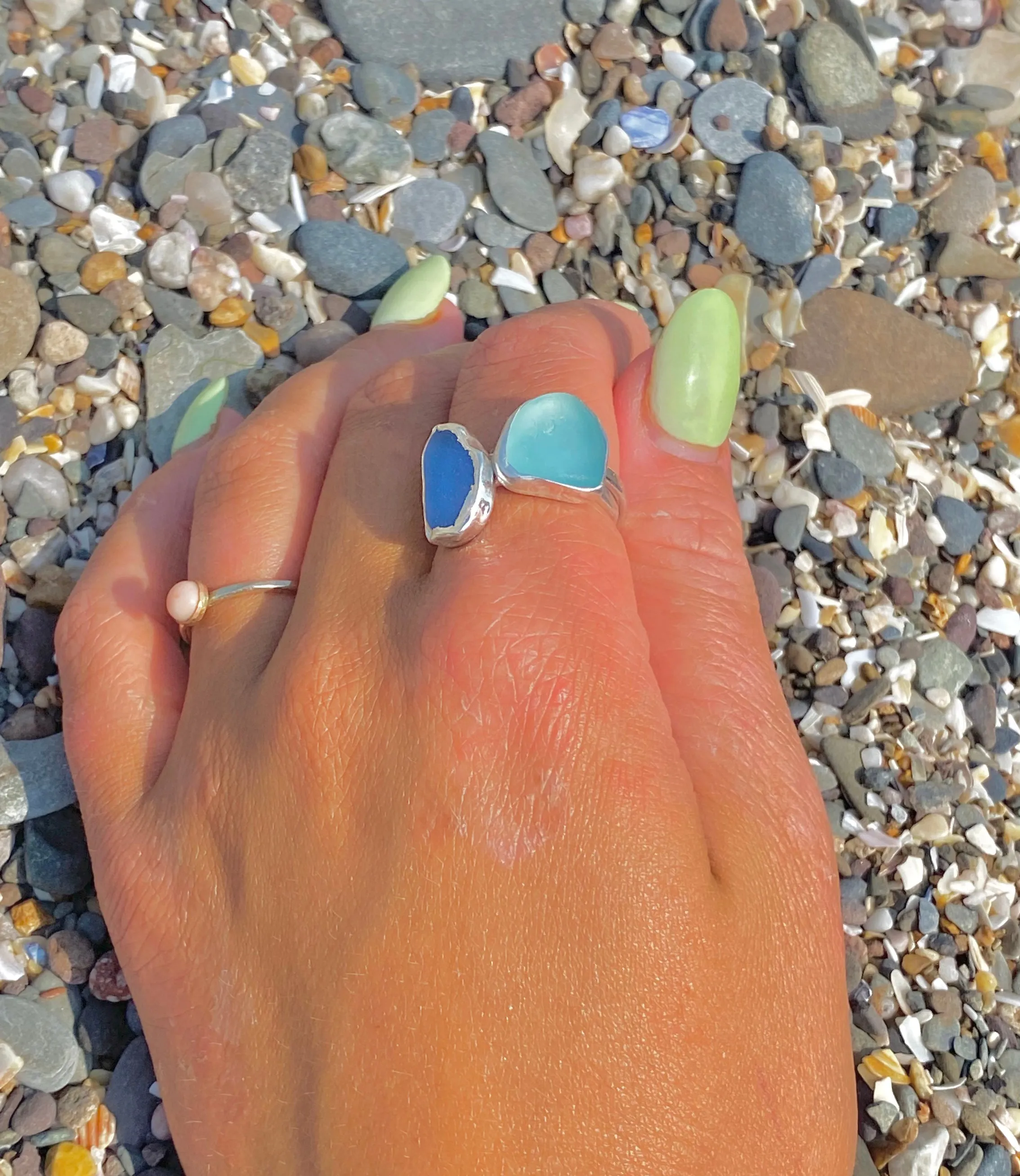 Sea glass Rings