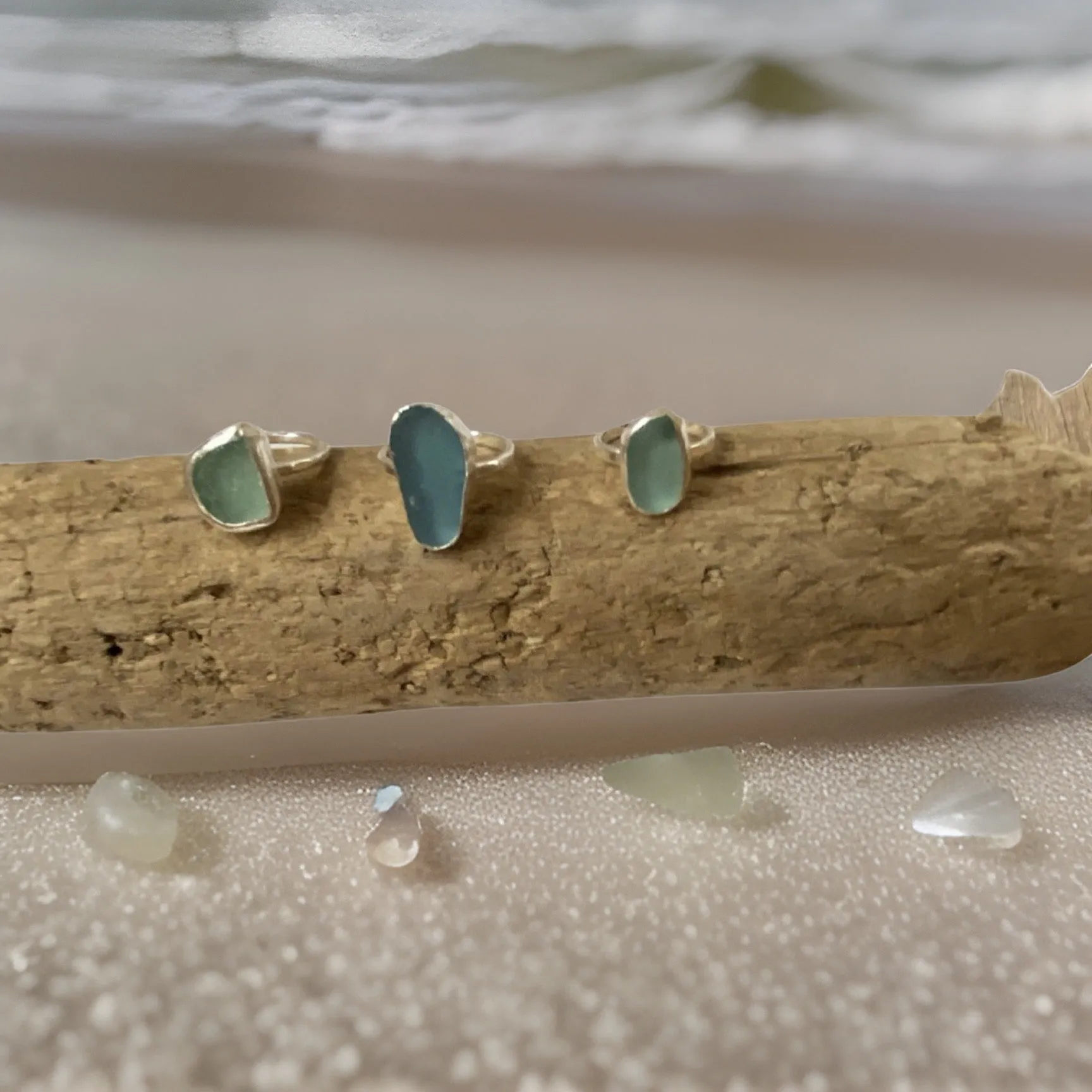 Sea glass Rings