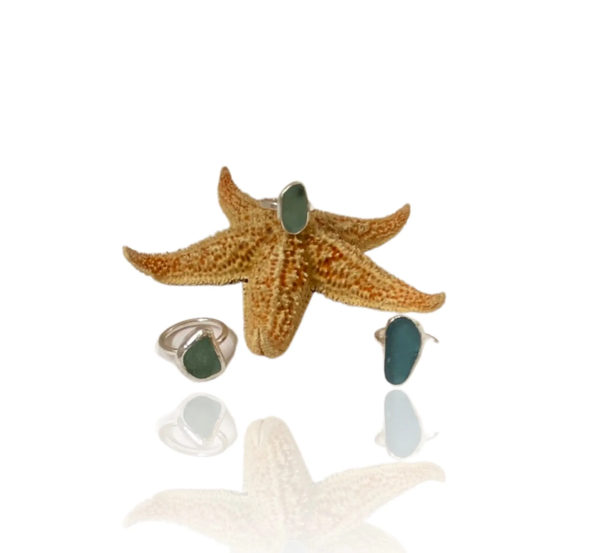 Sea glass Rings