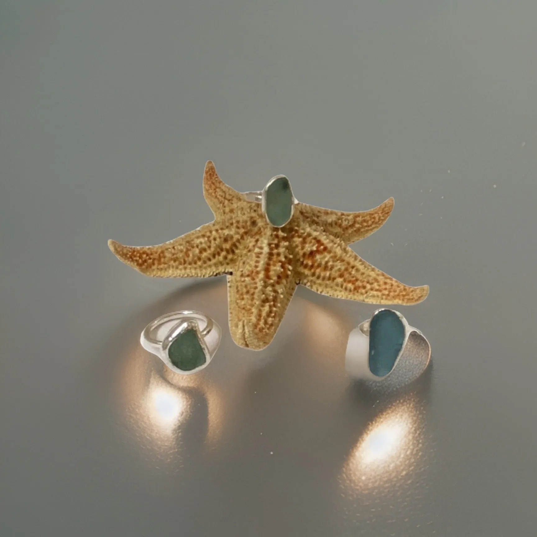 Sea glass Rings