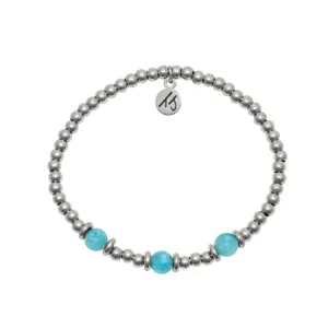 Silver Affirmations Collection- See The Good Dark Blue Quartz Bracelet