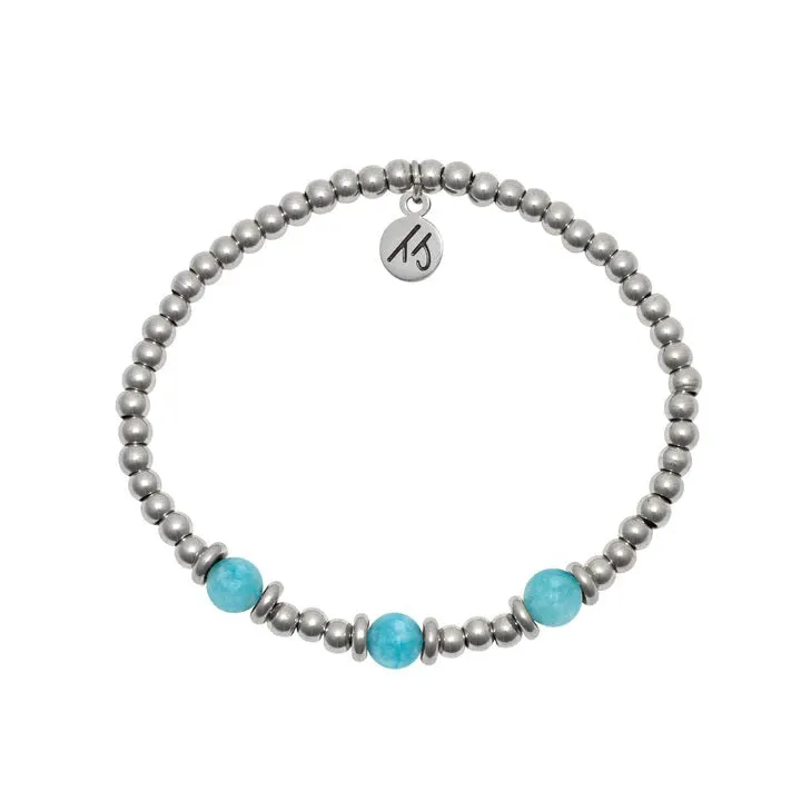 Silver Affirmations Collection- See The Good Dark Blue Quartz Bracelet