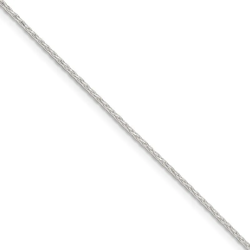 Sterling Silver 1.25mm Diamond-cut Round Spiga Chain Bracelet