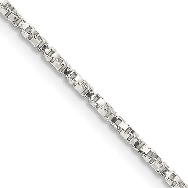 Sterling Silver 1.35mm Twisted Box Chain Necklace