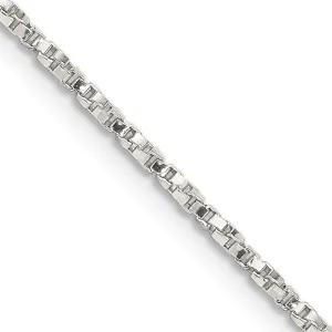 Sterling Silver 1.35mm Twisted Box Chain Necklace
