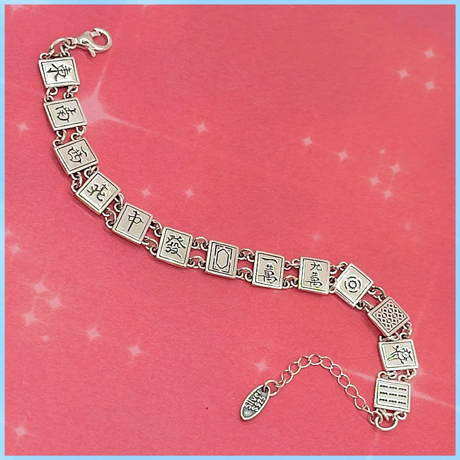 Sterling Silver Mah Jongg Bracelet