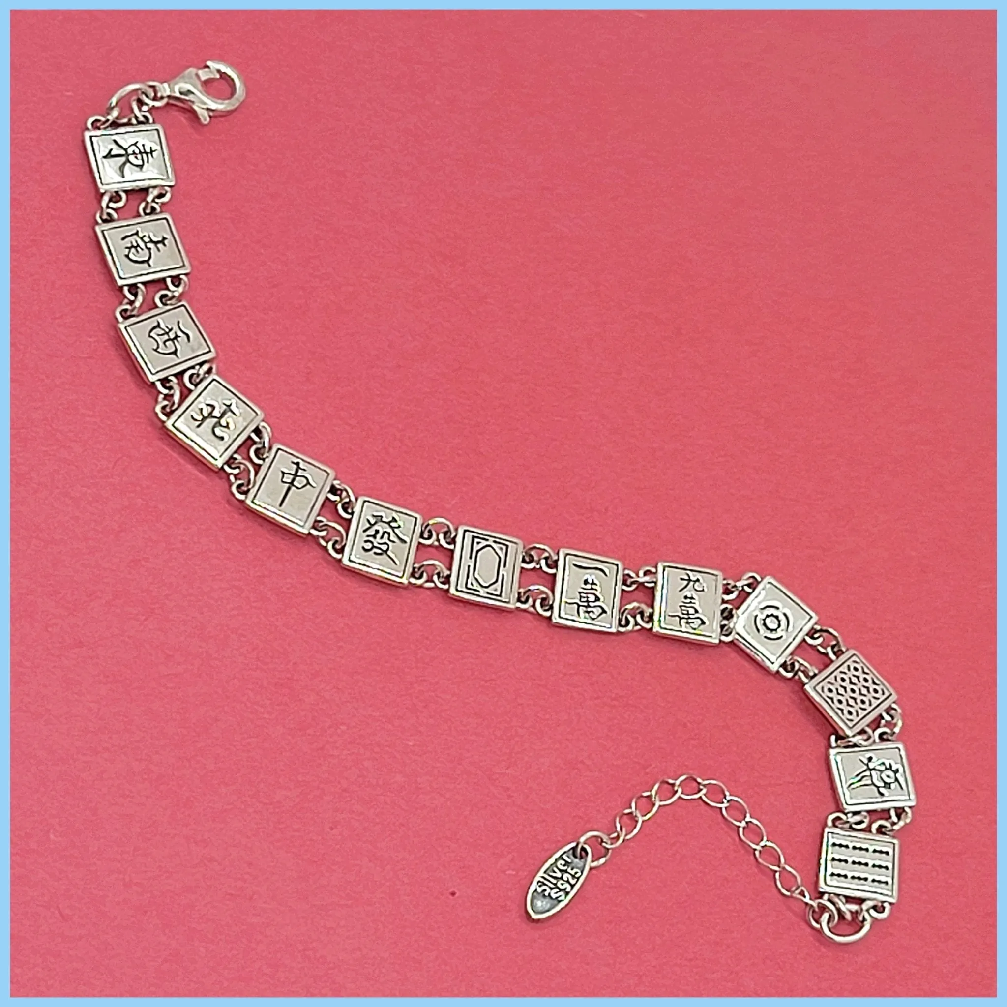 Sterling Silver Mah Jongg Bracelet