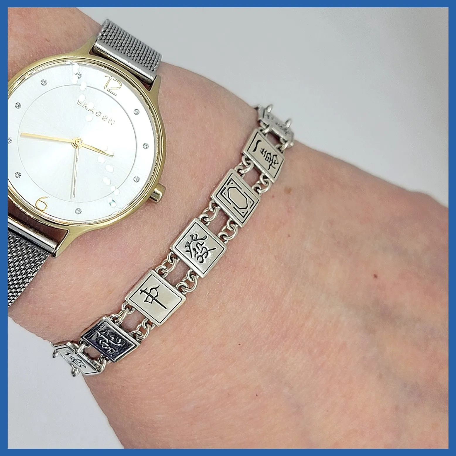 Sterling Silver Mah Jongg Bracelet