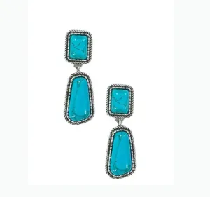 Tiered Drop Earrings, Turquoise