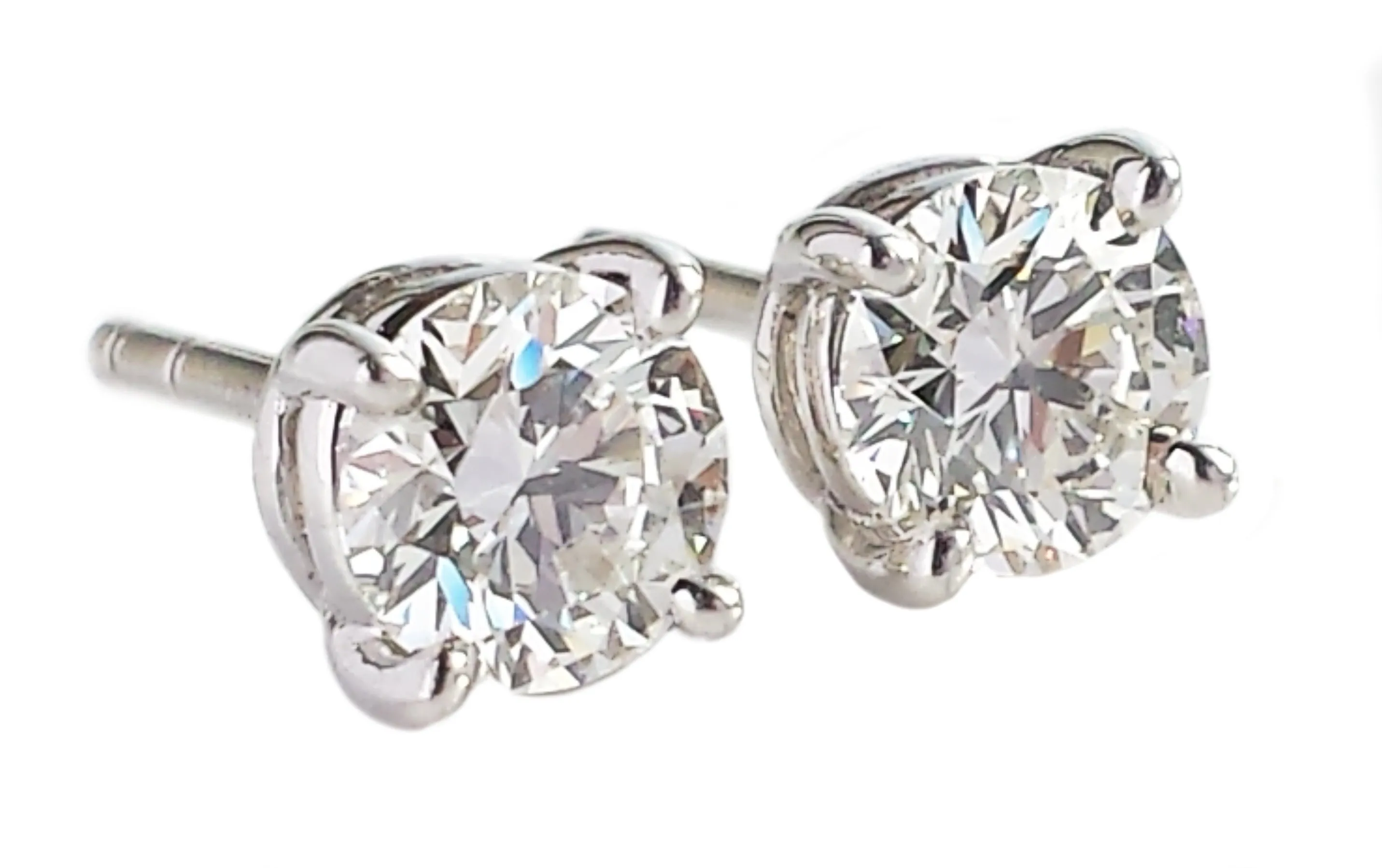 Tiffany & Co. 1.02tcw J/IF XXX Round Brilliant Cut Diamond Stud Earrings