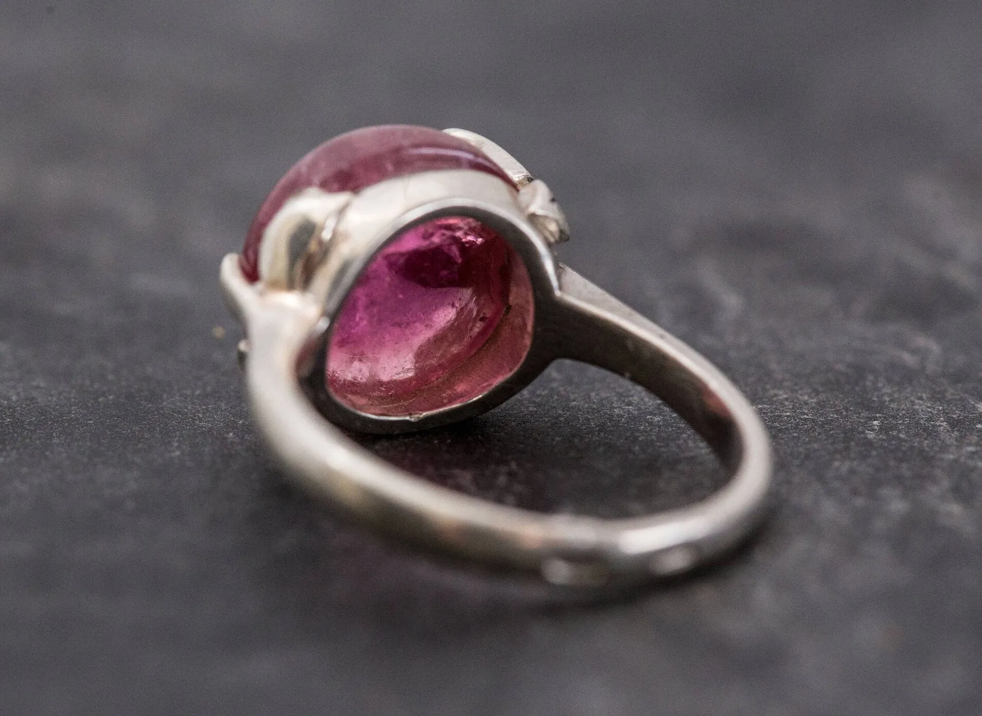 Tourmaline Ring - Pink Leaf Ring - Statement Tourmaline Ring