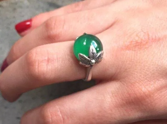 Tourmaline Ring - Pink Leaf Ring - Statement Tourmaline Ring
