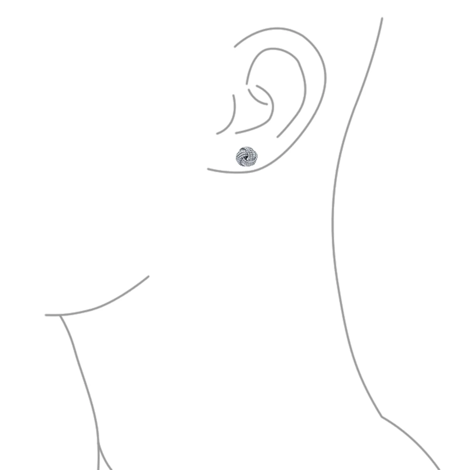 Traditional Drop Ball Earrings with Woven Twisted Rope Knot in Sterling Silver