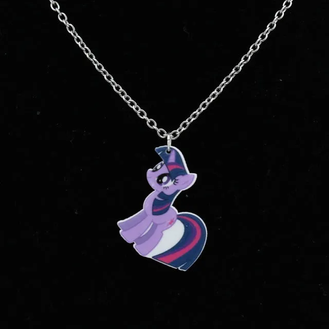 Trusta 2017 New Fashion Girls Kids Gift Jewelry Little Horse Pendant 16"Short Chain Necklace Drop Shipping Xmas Gift KS02