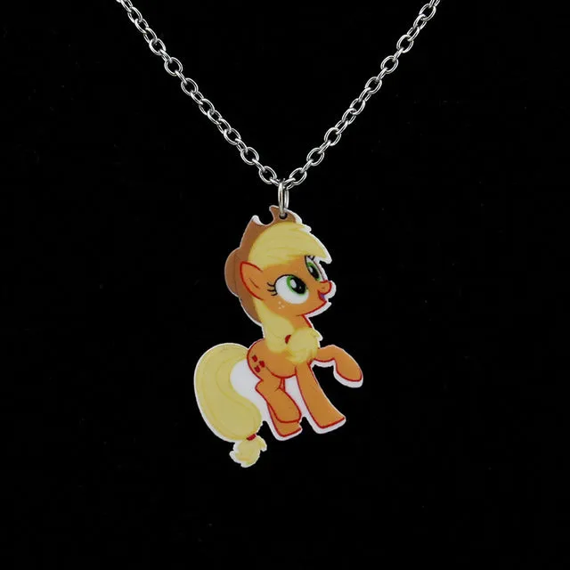 Trusta 2017 New Fashion Girls Kids Gift Jewelry Little Horse Pendant 16"Short Chain Necklace Drop Shipping Xmas Gift KS02