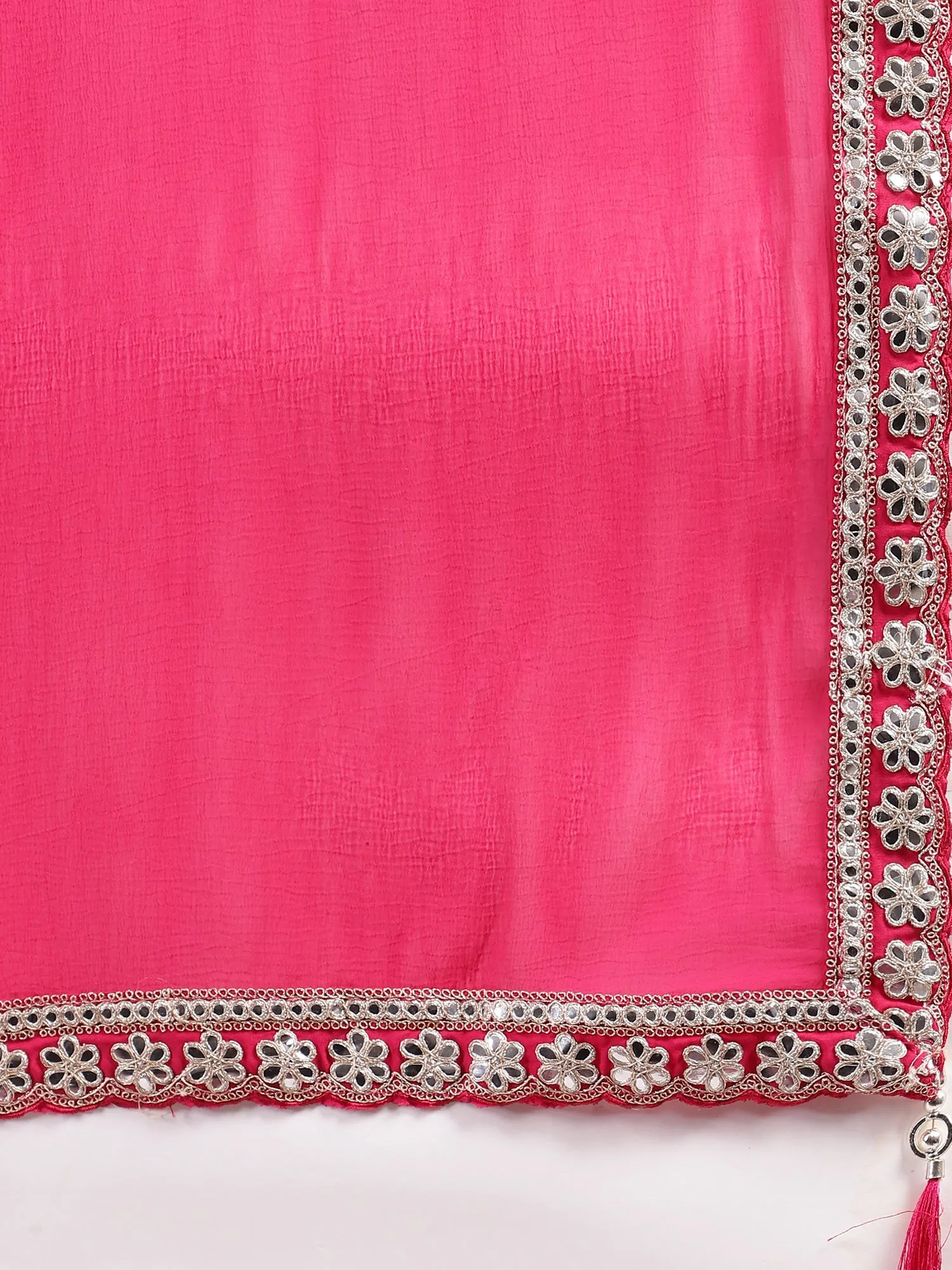 Vivid Pink Banarasi Salwar Suit with Matching Dupatta & Bottom