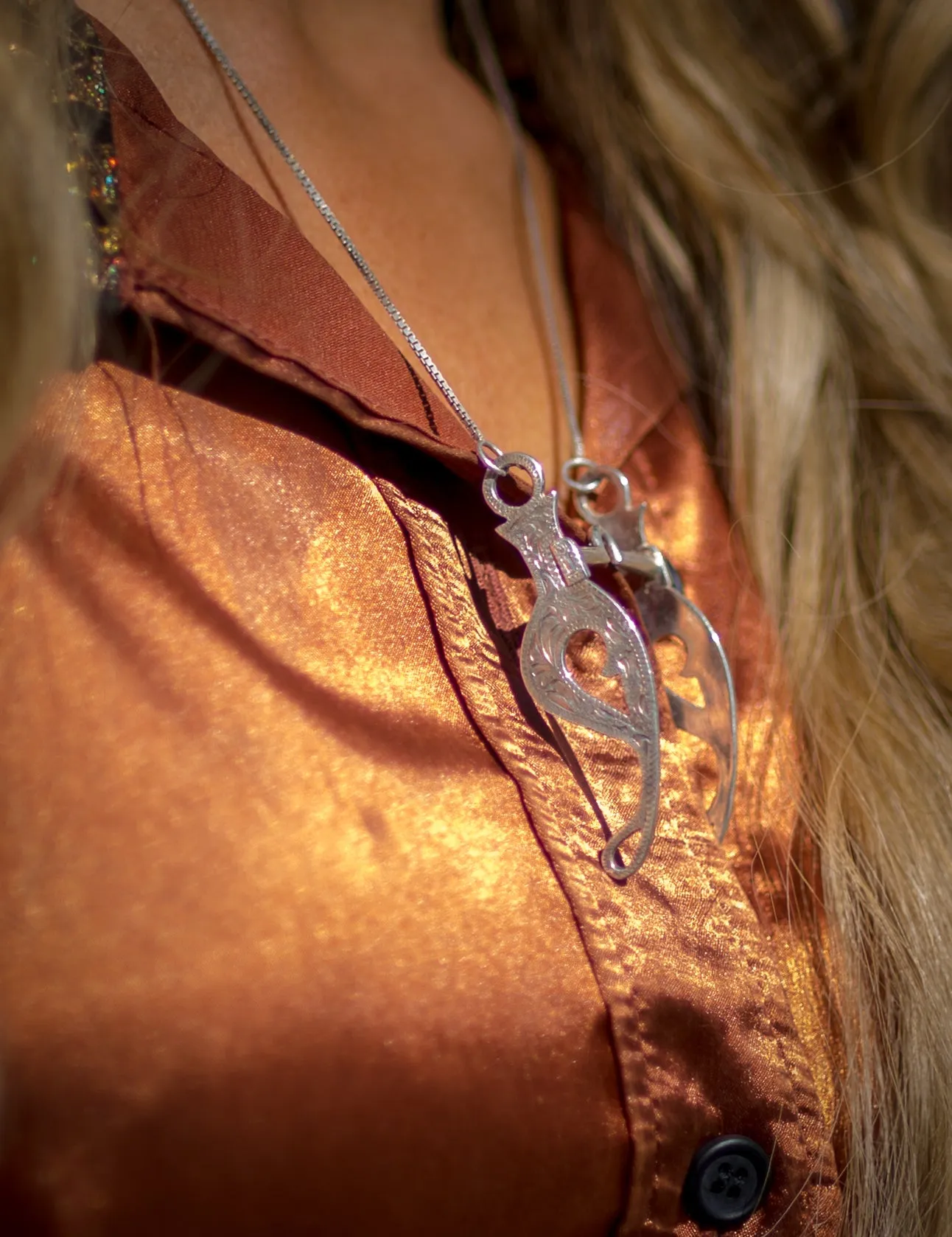 Western Bit Necklace, Sterling Silver